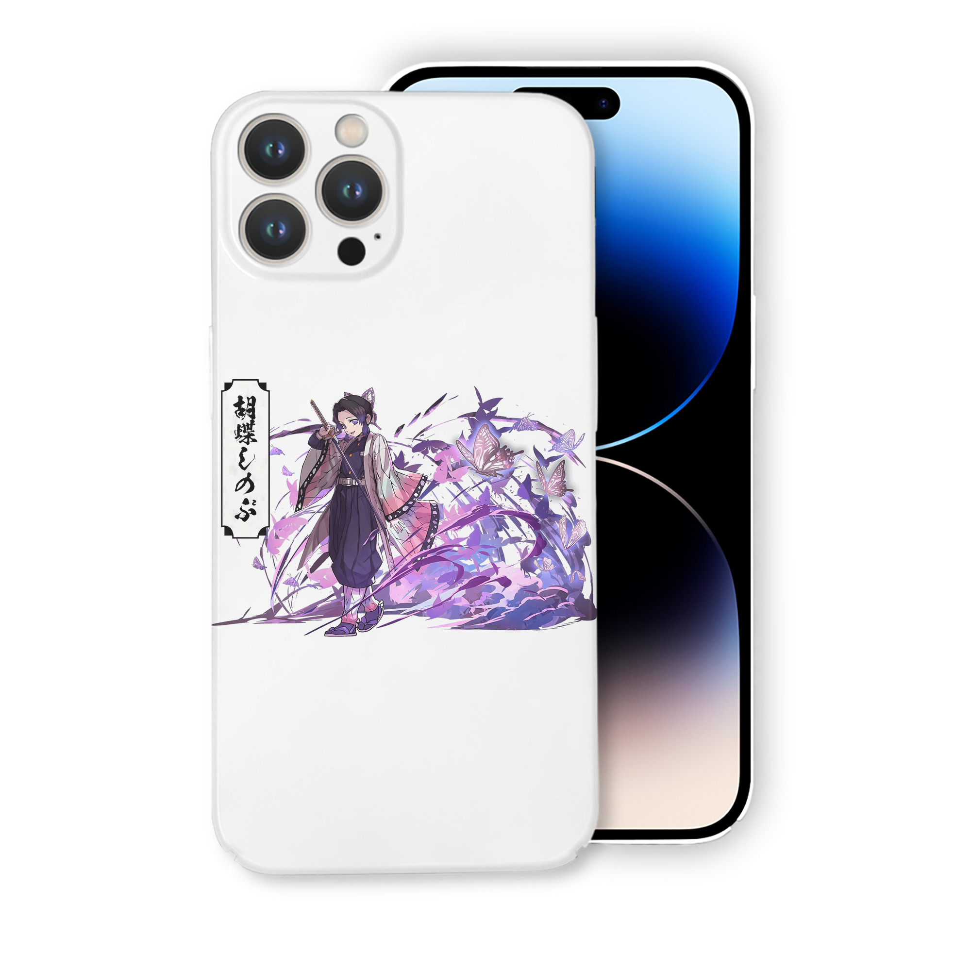 （画像用） 鬼滅の刃（きめつのやいば）蟲柱-胡蝶 しのぶ／こちょう しのぶ Kochou Shinobu 【iPhone 14シリーズ対応】ハードケース